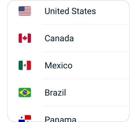 Fengniao connect step 2, choose VPN server location